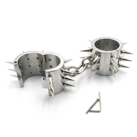 Menottes à pointes en acier inoxydable de 6 cm de haute qualité pour adultes, jouet de bondage pour couples, menottes BDSM pour exercices de Kegel