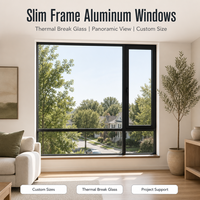 Schlanke Aluminiumfenster mit thermischer Trennung, maßgefertigt, staubdichtes Design, langlebiger Aluminiumrahmen für amerikanische Villen
