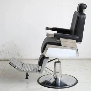 Chaise de barbier de qualité professionnelle, robuste, hydraulique, 360° °   Mobilier de salon pivotant en cuir de qualité supérieure personnalisable - Product Image 4