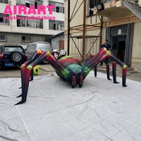 Décorations de cour pour Halloween, araignée gonflable colorée