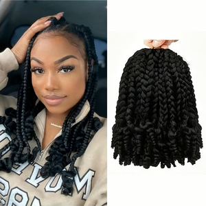 Extensions de <span class=keywords><strong>cheveux</strong></span> en crochet Passion Short Spring Twist, tresses en crochet, extensions de <span class=keywords><strong>cheveux</strong></span> professionnelles, boucles jumbo 3X <span class=keywords><strong>pour</strong></span> femmes - Product Image 2