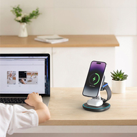 2025 nouveauté 4 en 1 chargeur sans fil pliable 15W chargeur sans fil rapide Station Portable pour téléphones mobiles