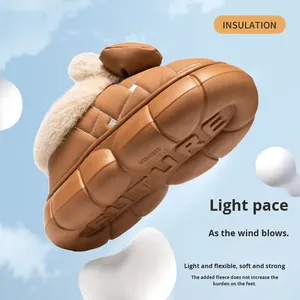 Nouvelles chaussures d'hiver pour femmes en PU artificiel, mode extérieure, nœud papillon, semelle épaisse, antidérapantes, imperméables, durables, doublées de poils artificiels - Product Image 5