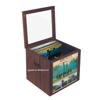 Nouveau modèle avec haute apparence, haute qualité et grande capacité armoire à disques vinyle boîte de rangement en bois