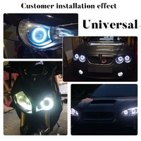 2 pièces 60/70/80/90/100/110/120mm 7 couleurs LED Anneaux lumineux Angel Eyes pour voiture, 12V, feux de jour DRL et feux antibrouillard pour voiture et moto
