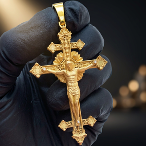 Gold Plated 925 Sterling <b>Silver</b> Moissanite Cross Pendant <b>Crucifix</b> Charm Round Brilliant Cut Hip Hop pendant charms Jewelry - Product Image 4
