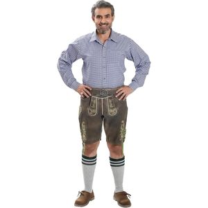 กางเกงหนังแท้สีเขียวเข้มสำหรับผู้ชาย สไตล์ Lederhosen สำหรับงาน Oktoberfest - Product Image 2