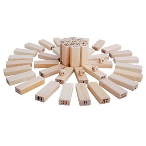 Bloques de madera número derrocar madera juego de juguetes de bloques de apilamiento Torre divertido jardín patio juego educativ - Product Image 4