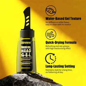 Gel per <span class=keywords><strong>Capelli</strong></span> Personalizzato a Marchio Privato, a Base d'Acqua, 260ml, Lunga Durata, Olio Lucidante per <span class=keywords><strong>Capelli</strong></span> da <span class=keywords><strong>Uomo</strong></span> <span class=keywords><strong>con</strong></span> Pettine Applicatore - Product Image 2