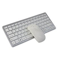 Kombo Keyboard dan Mouse Nirkabel Tipis Tata Letak Modern Ringkas Konektivitas USB 2.4 GHz yang Senyap dan Mudah Digunakan untuk Tablet iPad