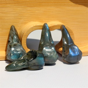En gros 38mm Labradorite Crânes D'animaux Sculpture Cristal Artisanat <span class=keywords><strong>Bleu</strong></span> Flash Labradorite Crânes <span class=keywords><strong>De</strong></span> Corbeau pour La Décoration - Product Image 3