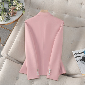 Ivory Blazer Women Solid Color Polyester Worsted Anti-Wrinkle Suit Top Spring Autumn 2025 - Product Image 4