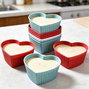 Mini Moldes de Silicona Redondos en Forma de Corazón para Hornear Repostería, Moldes Reutilizables para Muffins, Moldes Cuadrados para Hornear Pasteles, Herramientas para Hornear - Product Image 3