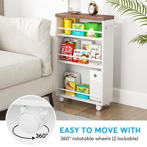 Tribesigns-Carro de almacenamiento delgado de 4 niveles, carrito de cocina estrecho rodante con ruedas para un lugar pequeño - Product Image 3