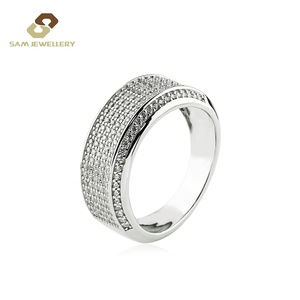 Уникальное 925 Обручальное кольцо из стерлингового серебра 1,5 Ct белый топаз купольная вставка для помолвки на годовщину для мужчин Саудовская Аравия - Product Image 2