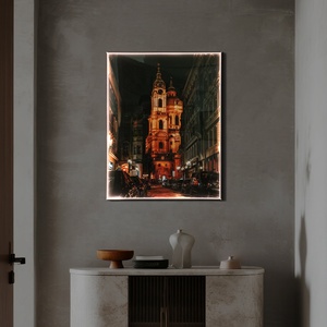 Décoration de chambre à coucher moderne JZ, peinture de paysage urbain, impression UV, affiche lumineuse, œuvre d'<span class=keywords><strong>art</strong></span> sur toile, <span class=keywords><strong>art</strong></span> mural abstrait grand format à LED - Product Image 2