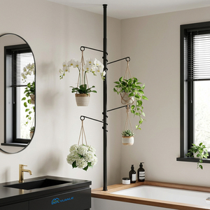 YIJIALE Étagères de présentation de fleurs en métal réglables, robustes, imperméables et personnalisables pour sol, plafond et <span class=keywords><strong>rebord</strong></span> de fenêtre, 4H pour jardin moderne - Product Image 1
