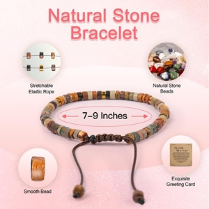 Bracelet en <span class=keywords><strong>pierre</strong></span> naturelle tissé à la main, réglable, perles plates en cristal de 4 mm, <span class=keywords><strong>howlite</strong></span>, haute qualité, cadeau d'affaires - Product Image 4