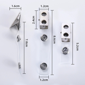 Porta Badge in Metallo con Clip e Cinturino in Vinile Morbido, Supporto Versatile per Documenti e Accessori con PVC Trasparente Pieghevole - Product Image 2