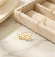 Collier Cœur Infini Étanche en Acier Inoxydable, Bijou Anti-ternissement, Pendentif Croix Infini