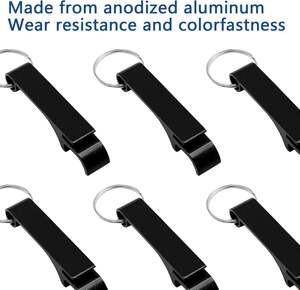 Llavero Destapador de Botellas de Metal Negro Premium, Personalizado, Accesorio para Cocina, Festivales de Música, Bodas, Fiestas, Herramienta para Abrir Latas de Refresco al por Mayor - Product Image 3