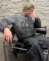 Pull-over en maille brossée épaisse, teint en fil, doux et moelleux, style décontracté, coupe ample, avec découpes, pour l'hiver