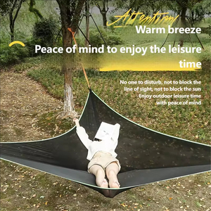 Hamaca Triangular de Malla Elástica de Nailon Negro, Transpirable, para Camping y Senderismo, para 2 Personas, Capacidad de 200 kg, para Todas las Estaciones - Product Image 5