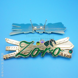 Zoro <b>Anime</b> <b>Keychain</b> Metal Badge 50mm With Rhinestones For Bags And Accessories - Product Image 4