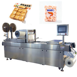 Machine d'emballage sous vide thermoformage à faible consommation d'énergie DZXL-420-350 pour l'emballage de tofu - Product Image 1