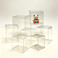 Boîtes cadeaux carrées en plastique PET transparent recyclable 8*8*8CM 3.15INCH, étuis de protection en cristal, cubes d'emballage en vinyle, revêtement UV personnalisé