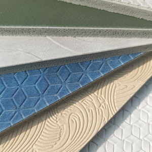 แผงผนังหนัง3D ทันสมัยแผ่นไม้ไผ่แผ่นทองคาร์บอนบนวอลเปเปอร์ไวนิลกันเสียงพีวีซีสำหรับใช้ในยิม - Product Image 4