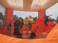 Château gonflable commercial écologique en PVC, modèle Tiger Tummy No Gravity, pour 10 à 15 passagers, type Moonwalk