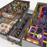 Équipement de centre de divertissement familial intérieur commercial directement de l'usine : piste de karting, zone de jeux souples, toboggans, parc de trampolines