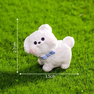 Weijin Moss Micro-Paisaje lindo corriendo pequeño perro blanco Diy accesorios decorativos Mini coche escritorio pequeños adornos - Product Image 6