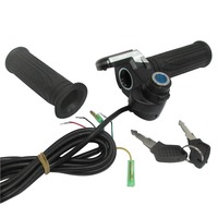 24V 36V 48V gaz d'accélérateur de torsion de vélo électrique avec affichage LCD serrure à clé pour vélo électrique Scooter pièces de vélo électrique