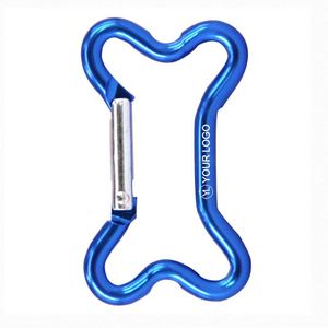 Custom Logo Bone Shaped Aluminum Alloy Camping Accessories Buckle Carabiner <b>Hook</b> <b>Clips</b> Durable Portable Keychain Promotional - Product Image 1