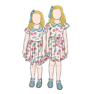 Robe à volants pour filles, motif pomme, col Peter Pan, manches courtes, fibre de protéine de lait, robe de bébé, peinture de fruits la plus douce - Product Image 6