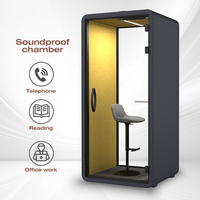 Cabine de bureau acoustique moderne et écologique en acier, insonorisation à 60 %, portable, avec verre trempé, durable, pour extérieur et bâtiment de bureaux, avec fonction téléphone