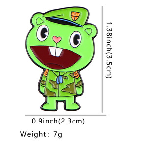 Sming Pin Enamel pohon bahagia Pin kelinci lucu kerah lencana topi hewan mode bros dibuat sesuai pesanan - Product Image 6