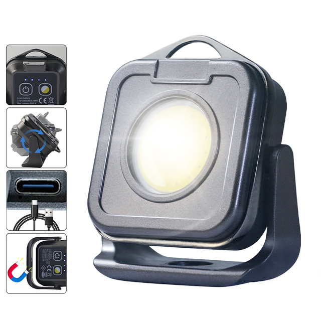 Portable USB COB Work Light Inspection Light Camping Mini Led Flashlight Rechargeable Keychain Light Emergency Lamps