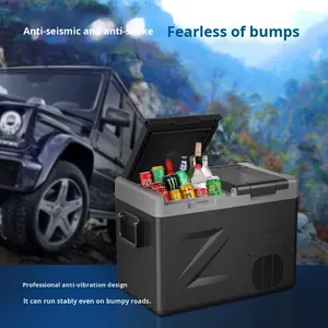 Réfrigérateur de voiture à double porte avec cloison 45L 12V/24V/<span class=keywords><strong>220V</strong></span> -20C à 20C Gamme de température Voiture Camion Double usage - Product Image 2