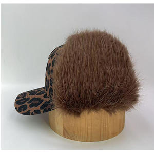 귀 플랩 야구 모자/귀 플랩 모자/모피 귀마개가있는 표범 야구 모자 모자 - Product Image 6