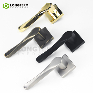 Accessoires de poignée de porte fantaisie Antique Bronze or ensemble complet en alliage de Zinc intimité à l'intérieur de la poignée de serrure de porte luxe moderne - Product Image 2