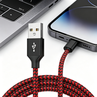 Kabel Data Nilon Anyaman USBA ke Type-C untuk Kamera, Ponsel, Komputer, Kabel USB Pengisian Cepat, Transfer Data