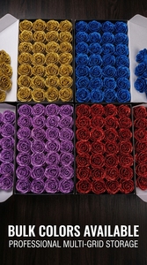 Têtes de Roses Artificielles Lumineuses à Paillettes Poussière d'Or, Roses Artificielles sans Tige pour Décorations de Mariage et Artisanat DIY - Product Image 5