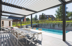 Techo Corredizo de Aluminio/Pérgola Motorizada Decorativa con Rejillas, Pérgola de Jardín Eléctrica de Aluminio Impermeable - Product Image 3