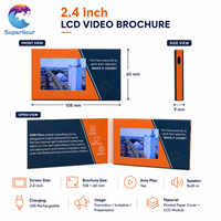 Carte de visite vidéo promotionnelle personnalisée avec écran LCD de 2,4 pouces, interrupteur magnétique et lecture automatique, format de poche, pour la vente en gros