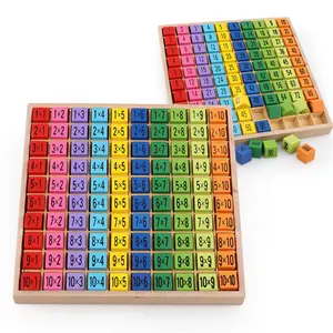 Montessori Pädagogische Lehrmittel Holz spielzeug für Kinder 99 Multi pli kation stabelle Math Arithmetic Toys