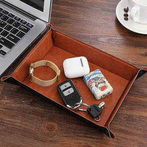 Chất lượng cao PU da sạc không dây khay Board cạnh giường ngủ bảng khay Valet khay sạc không dây - Product Image 4