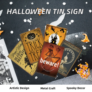 Para la decoración de Putuo, placa de letrero de Metal de Halloween, bruja de estaño impresa UV para el hogar, Bar, <span class=keywords><strong>Pub</strong></span>, decoración de pared, técnica de placa pintada - Product Image 2